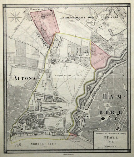 Hamburg pauli stadtplan - hamburg,