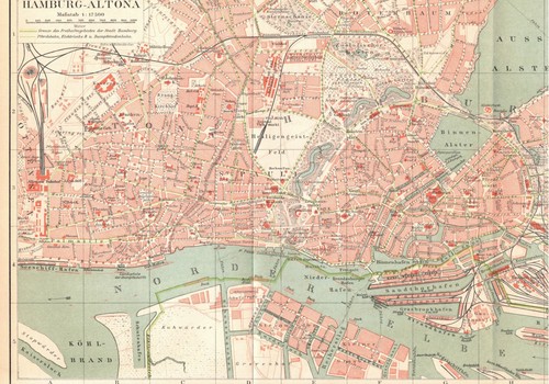 Hamburg altona farb stadtplan - altona,,