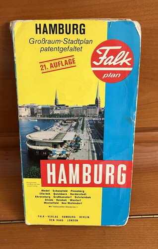 Vintage falk plan stadtplan - falk,