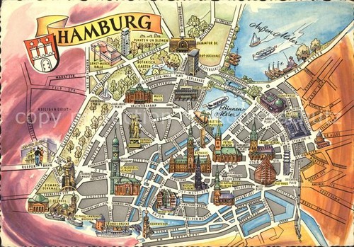 Hamburg city stadtplan - city,