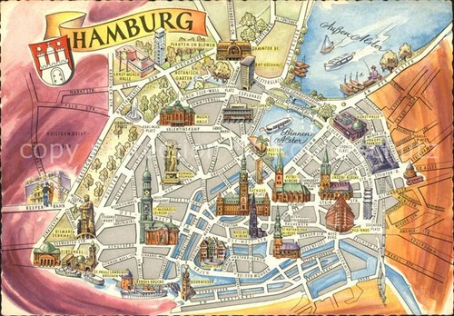 Hamburg city stadtplan - hamburg,