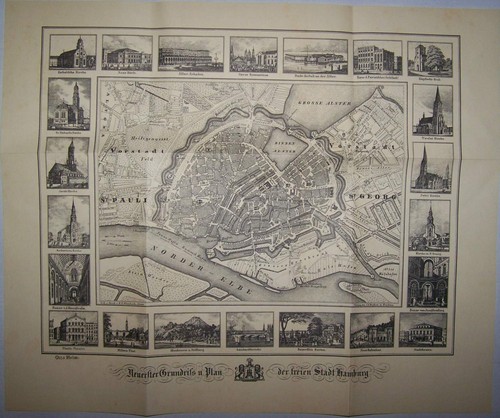 Grundriss plan hamburg 1846 - plan,