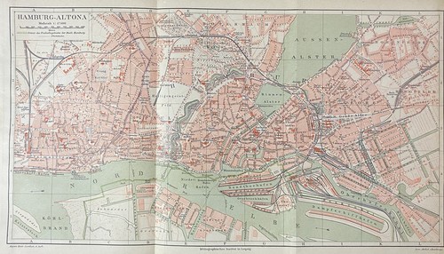Historische landkarte hamburg - historische,