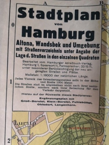 Stadtplan von hamburg altona - hamburg,,